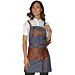 Bristol short apron with leather inserts and laces - Isacco