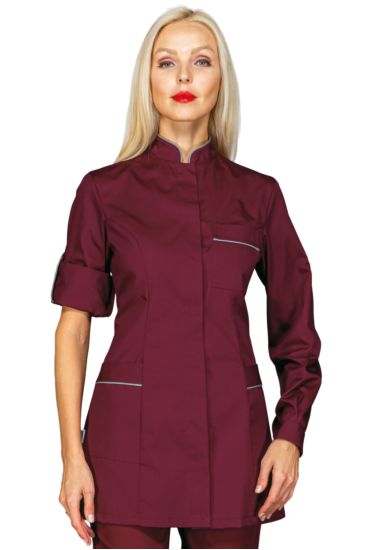 Antigua blouse - Isacco Bordeaux+grigio