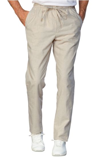 Unisex slim zip trousers - Isacco Linen