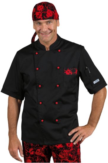 Atlanta chef jacket - Isacco Nero+skull 07