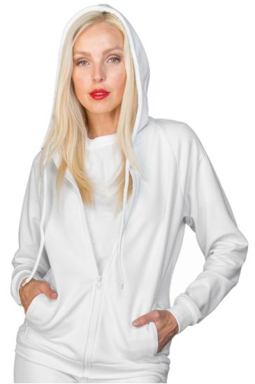 Unisex sweatshirt with ZIP and hood - Isacco Bianco